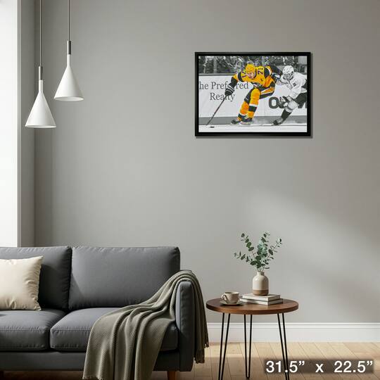 Evgeni Malkin Pittsburgh Penguins Framed 20" x 29" Skating with Puck Spotlight Canvas 31.5" x 22.5"